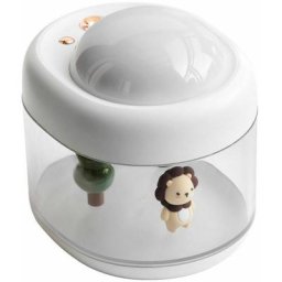 Humidificateur Petit humidificateur domestique rotatif avec veilleuse et projecteur d'étoiles (Lion