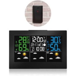 Fishtec - Station Météo lcd Couleurs avec Capteur Extérieur Sans Fil - Prévisions Météo J+3