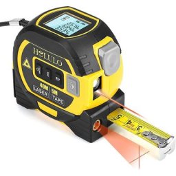 Mètre Laser Numérique 3 in 1 avec ligne laser croisée, 131Ft Télémètre Laser Numérique, 16Ft Mètre