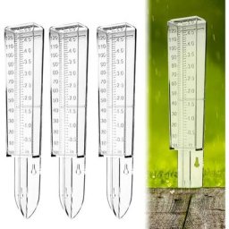 Pluviomètres,3 Pcs 120mm Qualité Pluviomètrese Extérieur Transparent Précis Plastique pour Jardin
