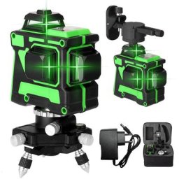 Niveau laser 3D 12 lignes + support triangulaire + alimentation + sacoche portable + manuel,