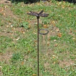 La Grande Prairie - Pluviomètre jardin Libellule 71x8x10cm - Marron