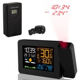 Station Météo led Couleur - Capteur Extérieur - Radiopilotée - Projection Heure et Température