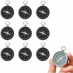 Wahaison - Lot de 10 boussoles de haute prcision, boussole de poche en mtal portable pour