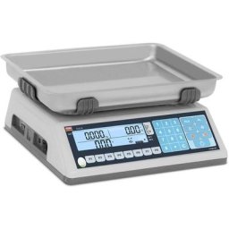 TEM - Balance Poids-Prix de Marché Professionnelle Compteuse 40 g à 15 kg, ±5g - Argent, Blanc