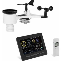 Station Météo Sans Fil Écran lcd Couleur Avec Capteur Intérieur Extérieur Appli - Blanc
