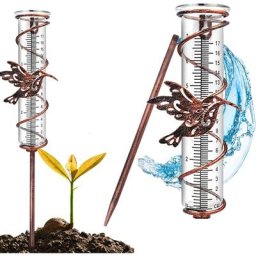 Pluviomètre, pluviomètre en verre avec pieux, pluviomètre de jardin, pluviomètre extérieur, tube de