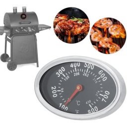 Thermomètre de gril en acier inoxydable, ovale Thermomètre bimétallique 430°C