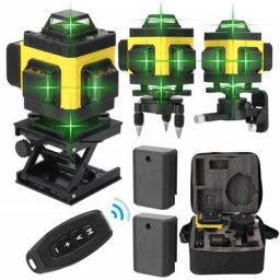 Niveau Laser 4D avec 16 Lignes, Avec 2 piles rechargeables au lithium, Angle de mise à niveau