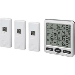 Thermo-hygromètre radiopiloté Renkforce argent