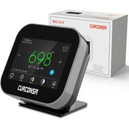 Compteur de CO2 Curconsa Détecteur de CO2 avec Température Ambiante, Humidité et Horloge, Capteur