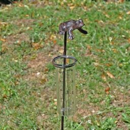La Grande Prairie - Pluviomètre jardin Grenouille 71x8x10cm - Marron