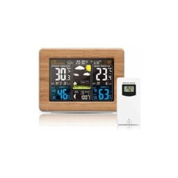 Station Météo sans Fil avec Baromètre/Météo à Prévision/Alerte, Écran Couleur Horloge Multifonction