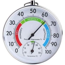 Intérieur Extérieur Forme Ronde Thermomètre Température Jardin hygromètre Testeur Comfortable Météo