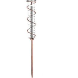 17cm Capacité Verre Spirale Pluviomètre Jardin Pluviomètre avec Cadre en Métal Pluie Tube de Mesure