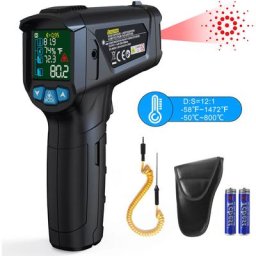 Thermomètre Infrarouge Curconsa Pistolet de Température Infrarouge Numérique sans Contact Laser,