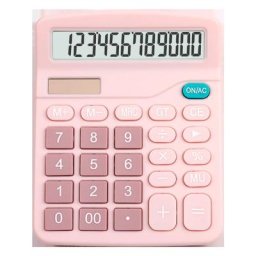 Calculatrice de bureau 12 chiffres (rose)