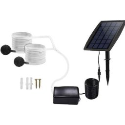 Kit de Pompe à Air Solaire Aérateur pour Bassin Aquarium Eau Jardin et Pompe Bassin