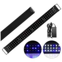 Swanew - 48W led éclairage d'aquarium blanc + bleu aquarium à lumière supérieure étanche à l'eau