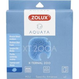 Filtre pour pompe x-ternal 200, filtre xt 200 a mousse bleue medium x2. pour aquarium. Zolux