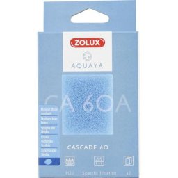 Filtre pour pompe cascade 60, filtre ca 60 a mousse bleue medium x2. pour aquarium. Zolux Bleu