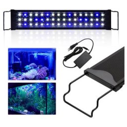 24W led éclairage d'aquarium blanc + bleu aquarium à lumière supérieure étanche à l'eau 50-80cm