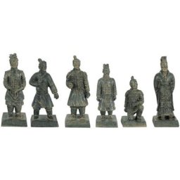 6 Statuettes guerrier chinois Qin s, hauteur 8.5 cm, décoration aquarium Animallparadise Multicolor