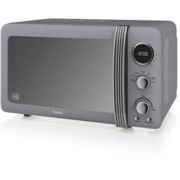 Swan - SM22030GRNEU Retro Micro-ondes Numérique 20L, 5 Niveaux Puissance, Décongélation, Minuterie