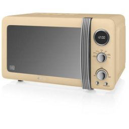 Swan - SM22030CNEU Retro Micro-ondes Numérique 20L, 5 Niveaux Puissance, Décongélation, Minuterie