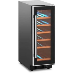 Royal Catering - Cave à vin 18 bouteilles Frigo cave à vin noir/argent led 56 l - Noir, Argent