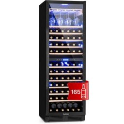 Klarstein - Vinovilla Grande 162 cave à vin Duo Onyx Edition encastrable 425 litres 162 bouteilles