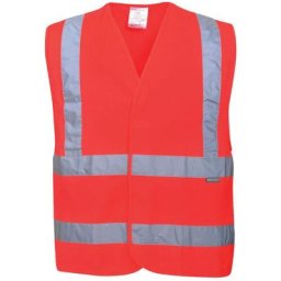 Gilet haute visibilité Portwest baudrier double ceinture Rouge s - m - Rouge