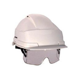 Casque de chantier iris 2 blanc avec lunette masque Auboueix 0271C - Blanc