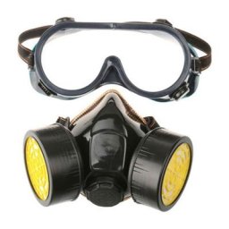Masque de à gaz avec 2 filtres à charbon actif Qualité professionnelle Protection contre la
