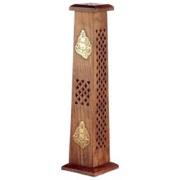 1001kdo Hygiene&beaute - Boite porte encens bois de Sheesham Bouddha chinois