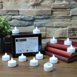 Eclairage Design - Lot de 24 Bougies à led Blanc Froid Effet Flamme chauffe plat