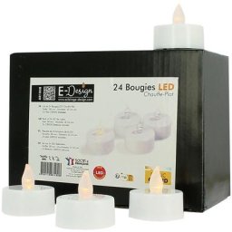 Eclairage Design - Lot de 24 Bougies à led type chauffe plat Blanc Chaud Effet Flamme