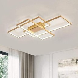 Plafonnier led, Plafonniers led Modernes avec 3 Carrés, Éclairage de Plafond 75W Métal Acrylique