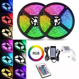 5m Ensemble de bande led, bande led rgb 5050 smd, bande led 30 led, led non étanche (IP20), avec