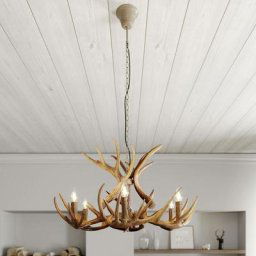 Lindby - Suspension à intensité variable 'Fibi' pour salon & salle à manger - brun rustique