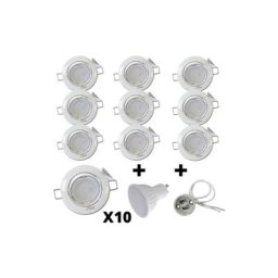 Mylumi - 10 Spots Led GU10 Encastrables Orientables Blanc Led 6W rendu 50W 120 4000K.