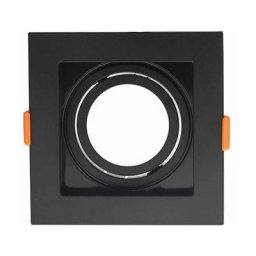 Optonica - Support Spot Encastrable Fixe GU10/MR16 Carré Noir 102x102mm Max 35W
