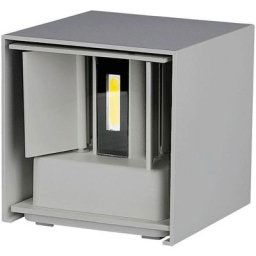 V-tac - VT-759-12 Applique led 12W carré gris satin lumière blanche naturelle 4000K IP65 - sku