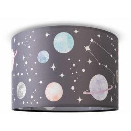 Plafonnier Chambre Enfant Suspension Bébé Abat-Jour Tissu Rond Étoiles Design 8 (Ø45,5 cm),