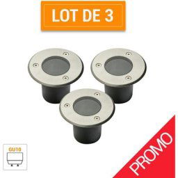 Pack Promo 3 Spots Mini alfa extérieurs encastrables 230V rond à ampoule GU10 interchangeable IP67