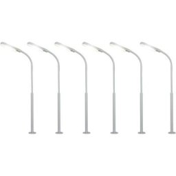 Réverbère en col de cygne simple Viessmann Modelltechnik 60906 modèle fini H0 1 set - blanc