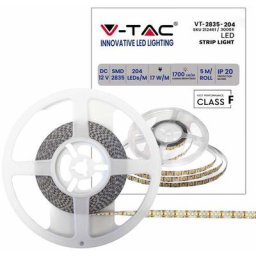 V-TAC Ruban LED SMD3528 17W/m 5m 12V 3000K IP20 10mm