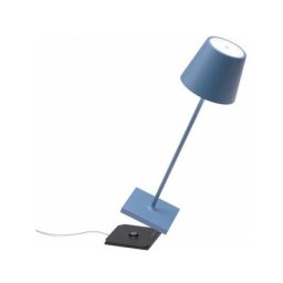 Zafferano - Lampe de table led Poldina Pro Blu Avio rechargeable et dimmable