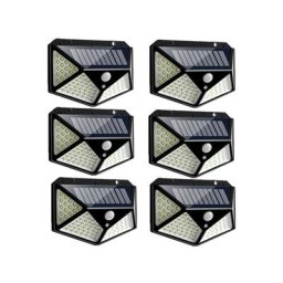 Lampe solaire 100LED IP65 étanche extérieur - 6 Pack