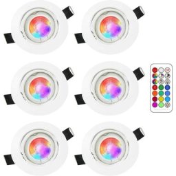 Aiskdan - Spot led Encastrable Orientable rgb, Couleur Changement Spots led Encastré, 5W(équivalent